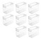 mDesign Stackable Plastic Home Office Storage Bin with Handles, 8 Pack